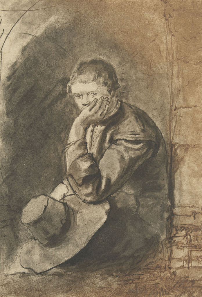 Detail of Seated man by Rembrandt Harmensz. van Rijn