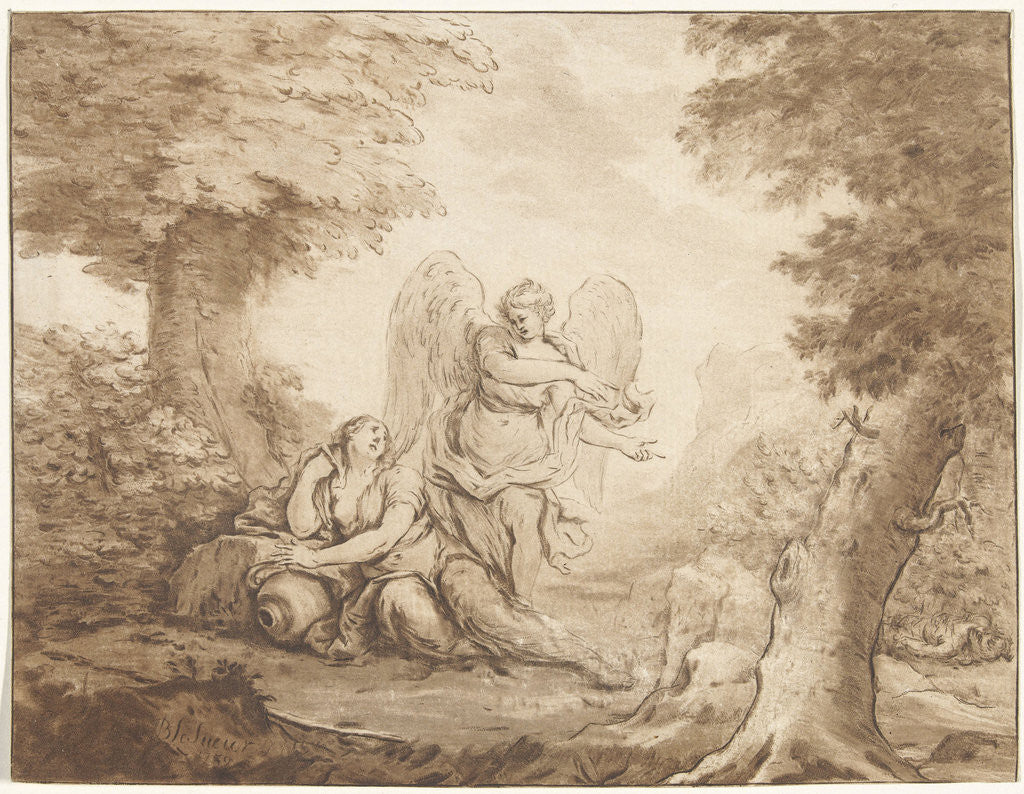 Detail of Hagar in the desert by Eustache Lesueur