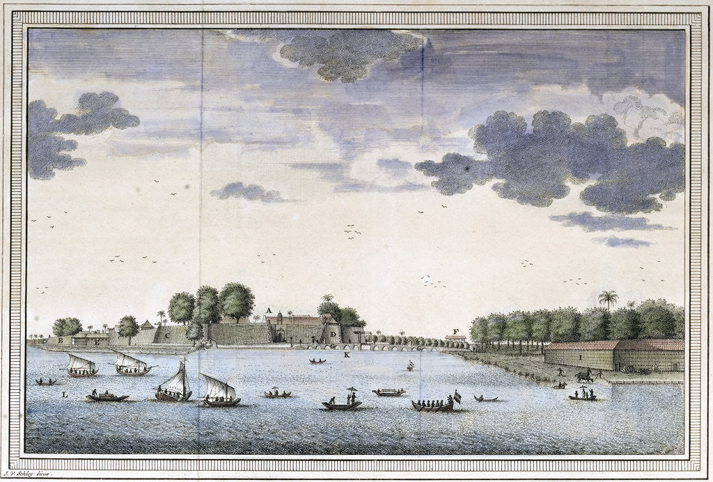 Detail of View on Batavia Seen from the Sugar Warehouse. A Mid 18th Century Map by Jan Van Schley by Anonymous