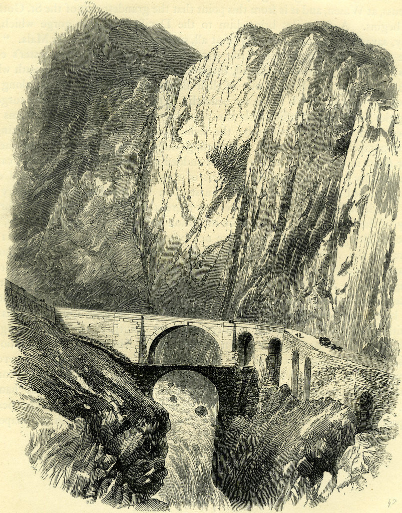 Detail of The Devil's Bridge on the St. Gothard Road Switzerland by Anonymous