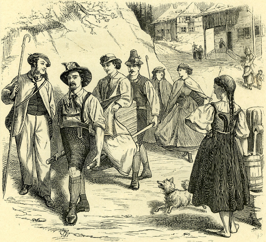 Detail of The Chaise-À-Porteur Switzerland by Anonymous