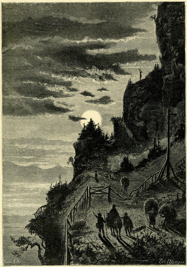 Detail of Night Ascent of the Rigi Switzerland by Anonymous