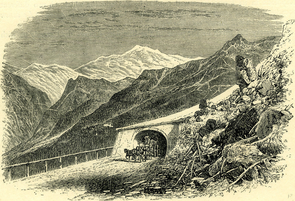 Detail of Avalanche Gallery on the Simplon Switzerland by Anonymous