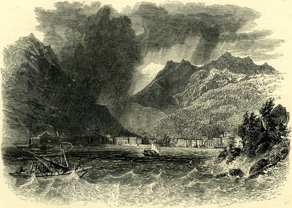 Detail of Storm on Lake Como Italy by Anonymous