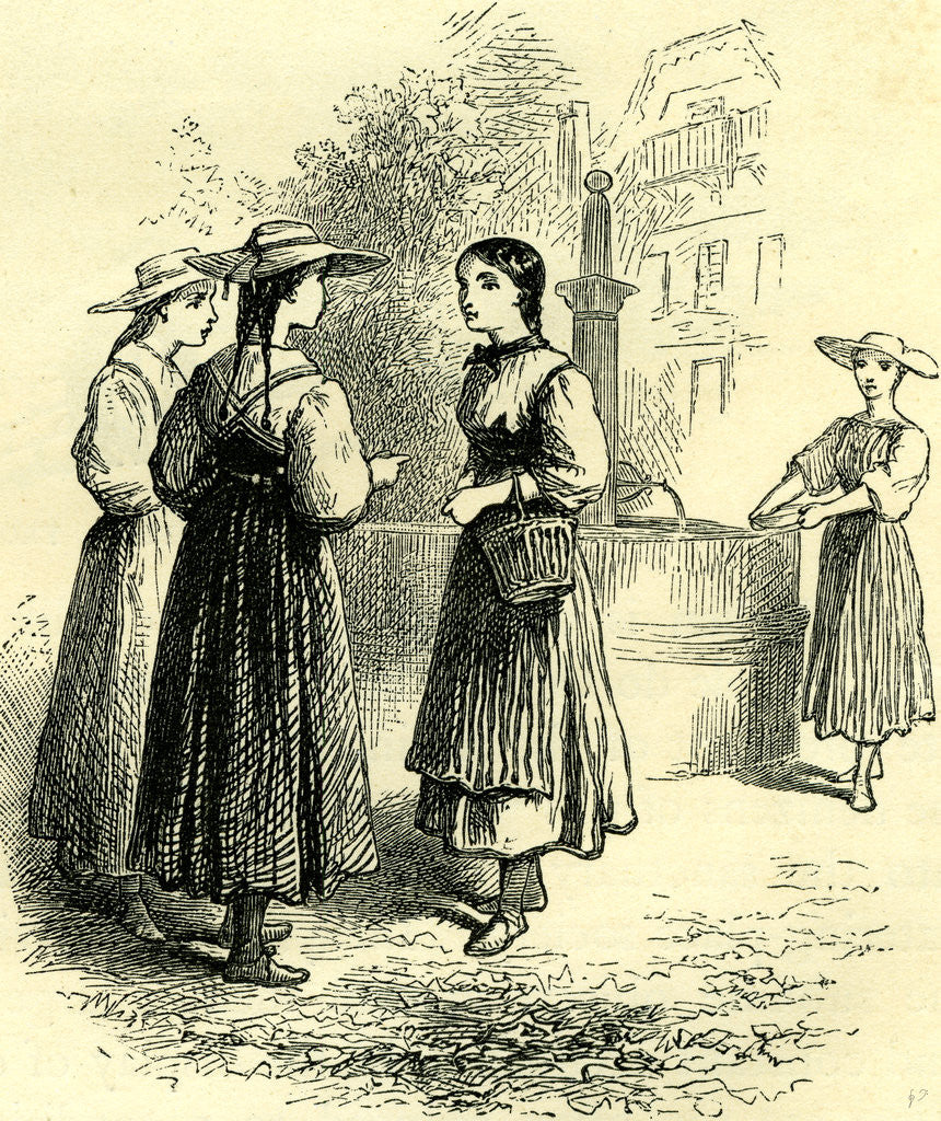 Detail of Costume of Swiss Girls Switzerland by Anonymous