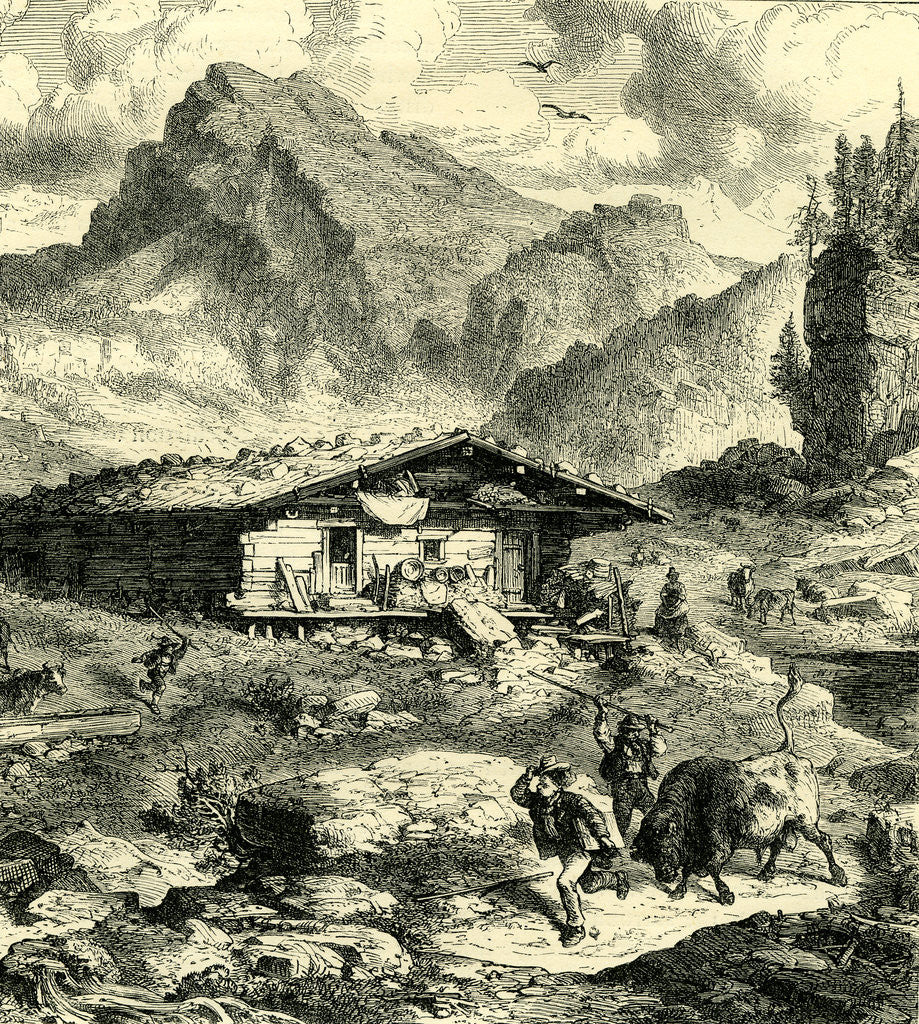 Detail of Outside the Chalet Switzerland by Anonymous