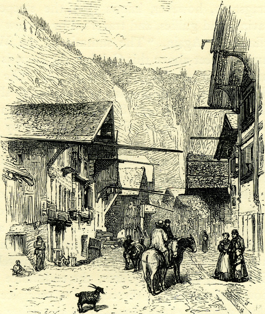 Detail of The Street of Meyringen Switzerland by Anonymous