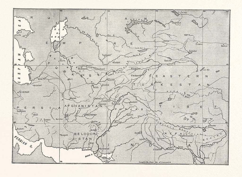 Detail of Map of Central Asia by Anonymous