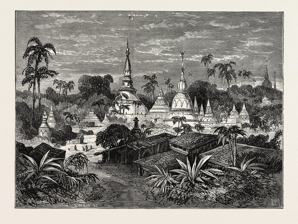 Detail of View in Pegu, British Burmah by Anonymous