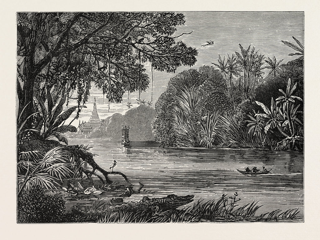 Detail of View on the River Irrawaddy, Burmah by Anonymous
