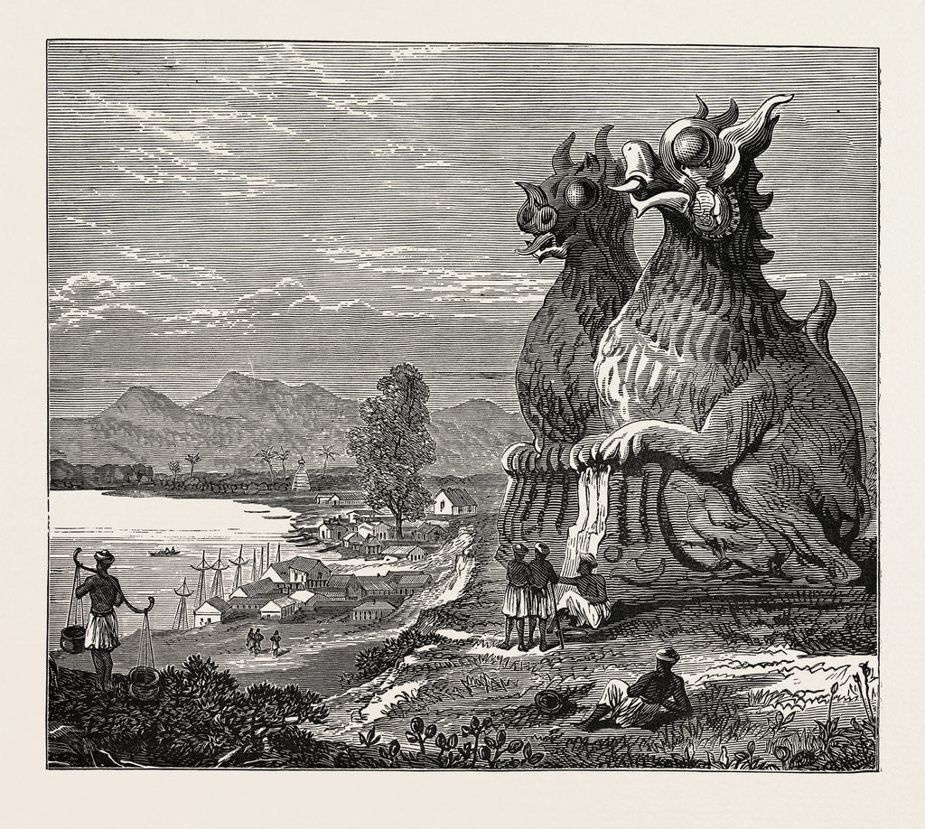 Detail of Idols on the Banks of the River Irrawaddy, Burmah by Anonymous