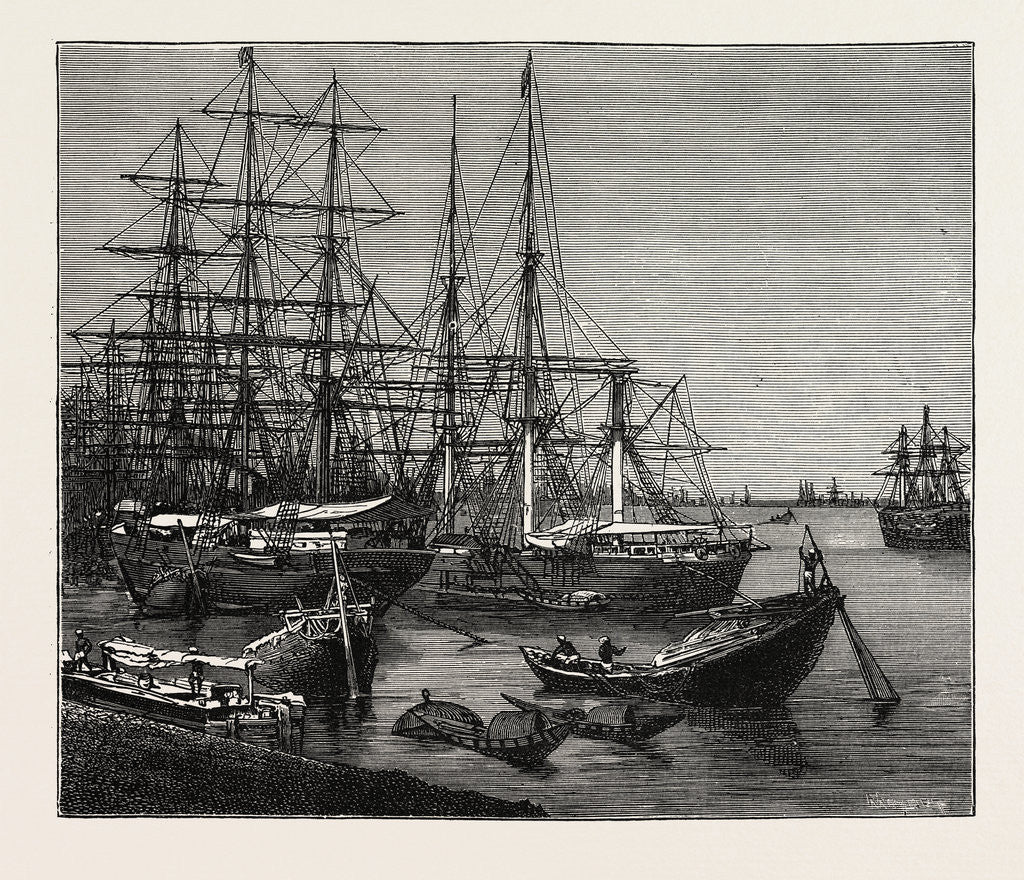Detail of View of the Port of Calcutta, India by Anonymous