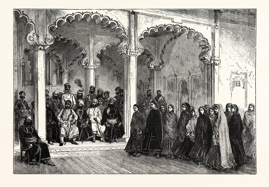 Detail of Nautch, or Dancing Girls, at the Court of the Rana of Oodeypore, India by Anonymous