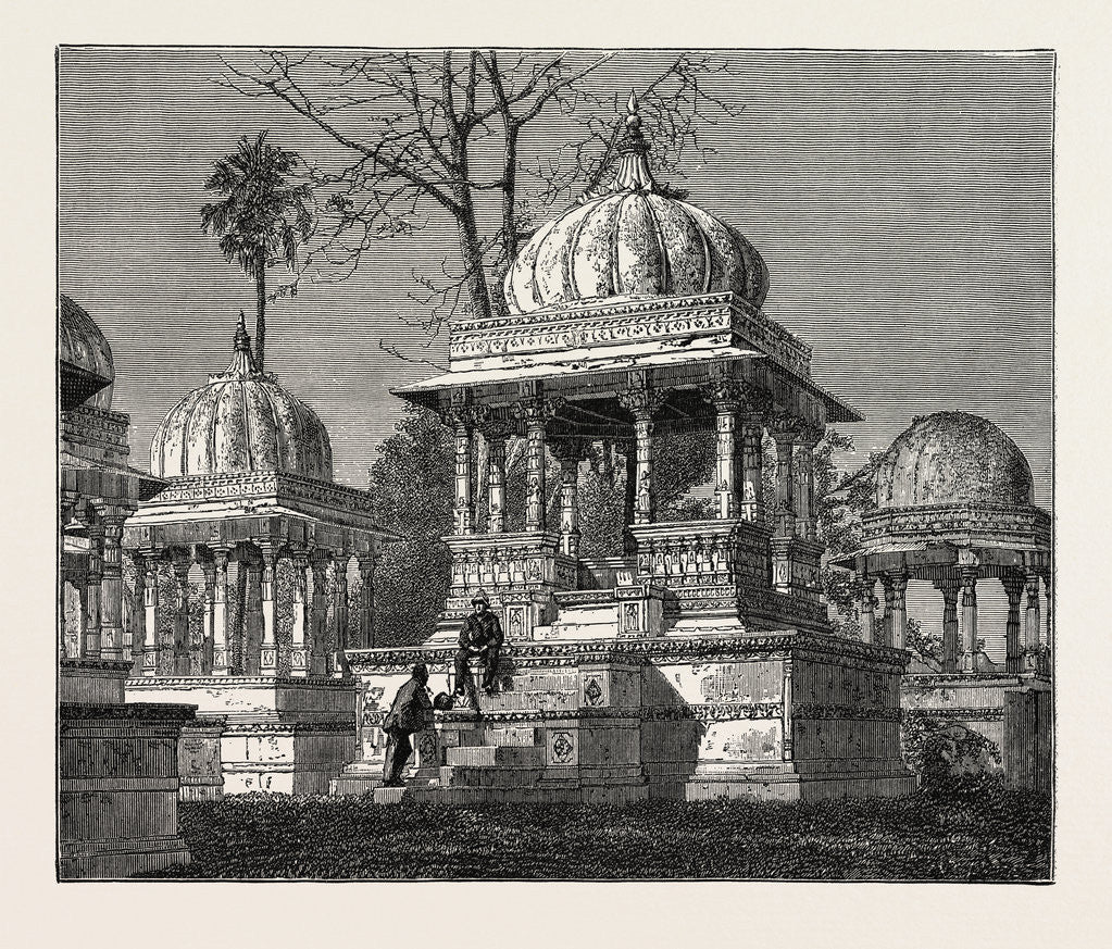 Detail of The Exterior of the Cemetery of Mara Sati, at Ahar, Near Oodeypore, India by Anonymous