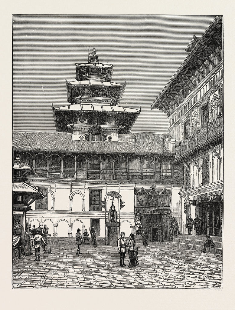 Detail of Palace of the Rajah of Nepaul, Nepal by Anonymous