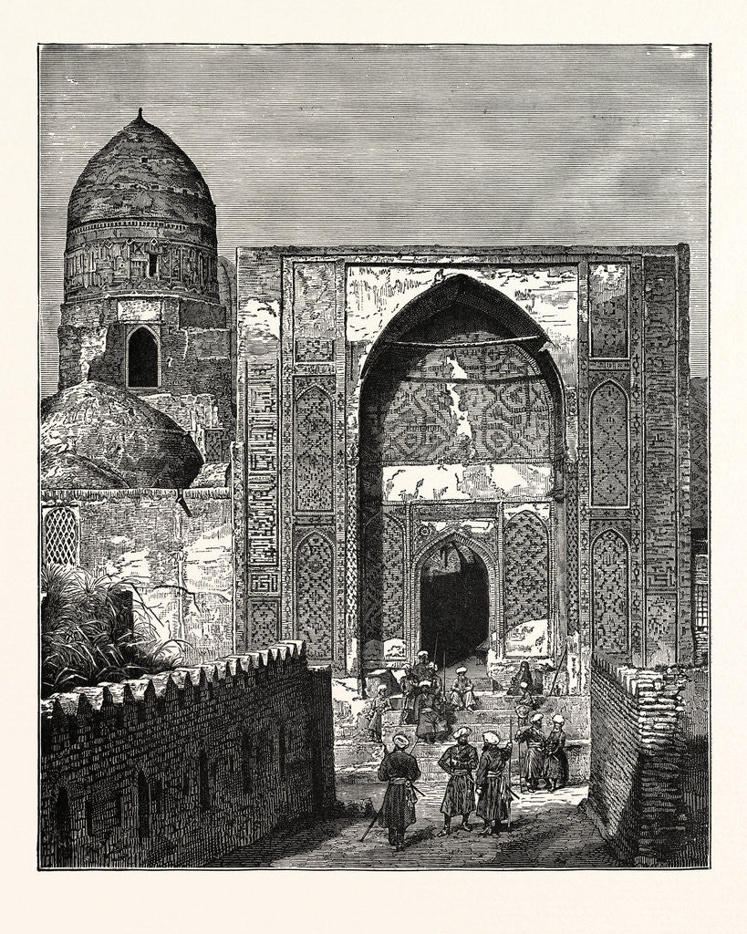 Detail of Native Police at the Gate of the Mosque of Shah Zindeh, Samarcand by Anonymous