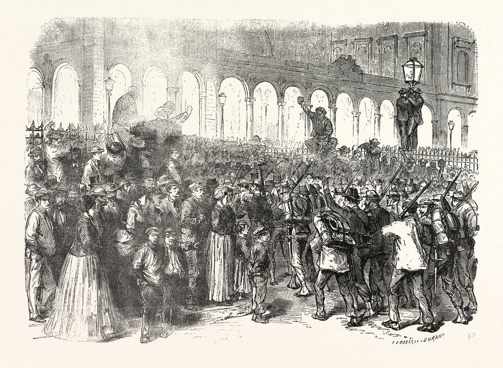 Detail of Departure of the Troops from Paris, France by Anonymous