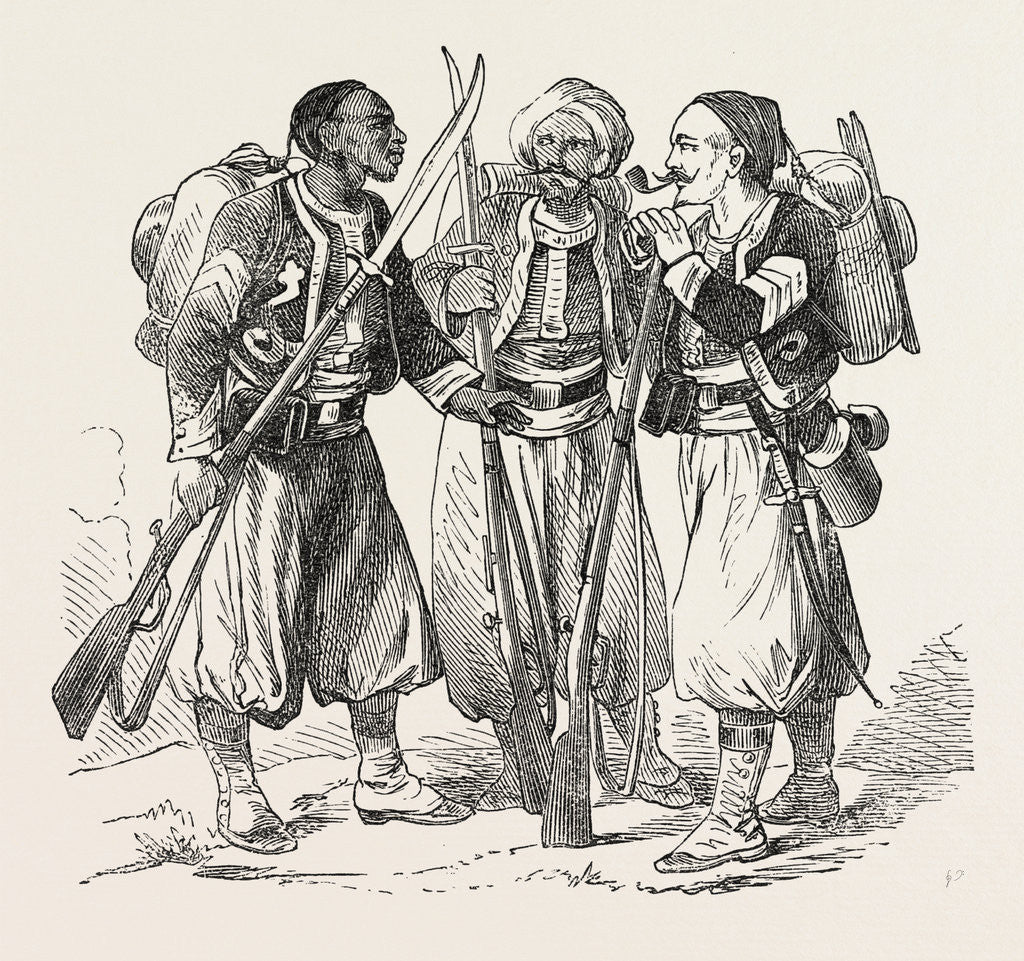 Detail of Turkos Zouaves and the Camp of Chalons, France by Anonymous