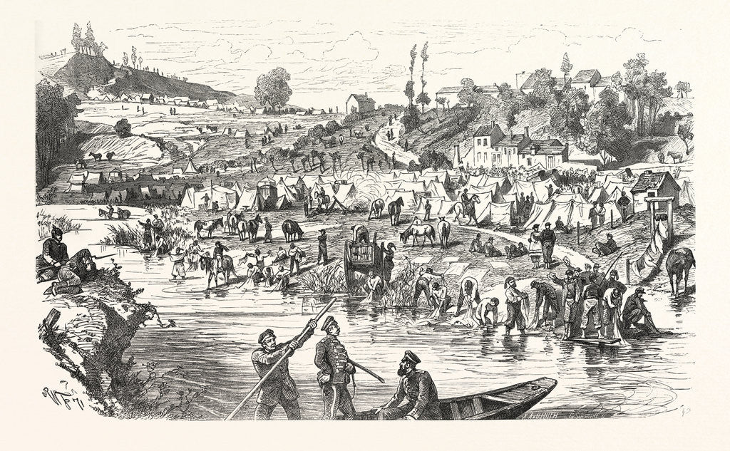 Detail of Camp of the French Prisoners on the Meuse Peninsula of Iges by Anonymous