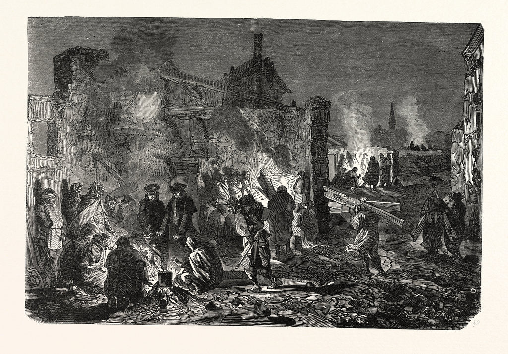 Detail of Bivouac of French Troops on the Night of 1 to 2 December at Champigny, France by Anonymous