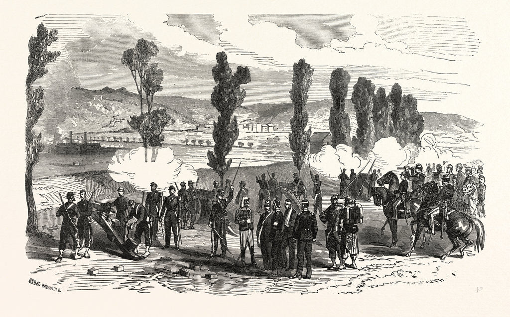 Detail of Napoleon and the Prince Imperial at the Bombardment of Saarbrucken, France by Anonymous