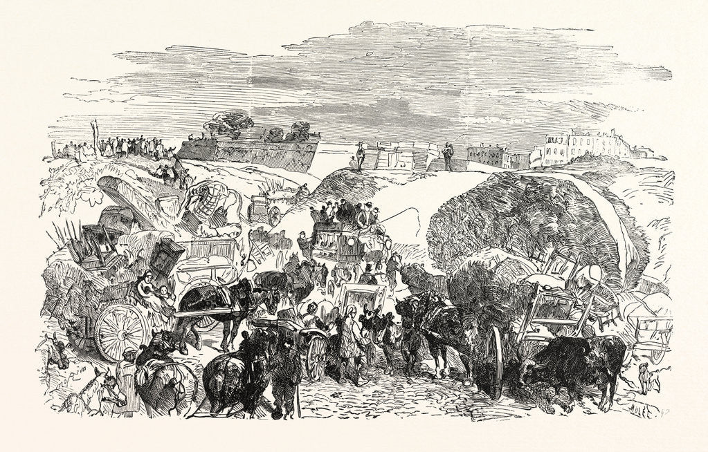 Detail of Residents of the Zollinie Flee, to Government Orders, Their Belongings Tol Paris. The Thor Maillot, France by Anonymous