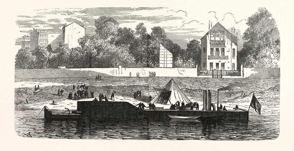 Detail of Gunboat to Protect the Banks of the Seine, France by Anonymous