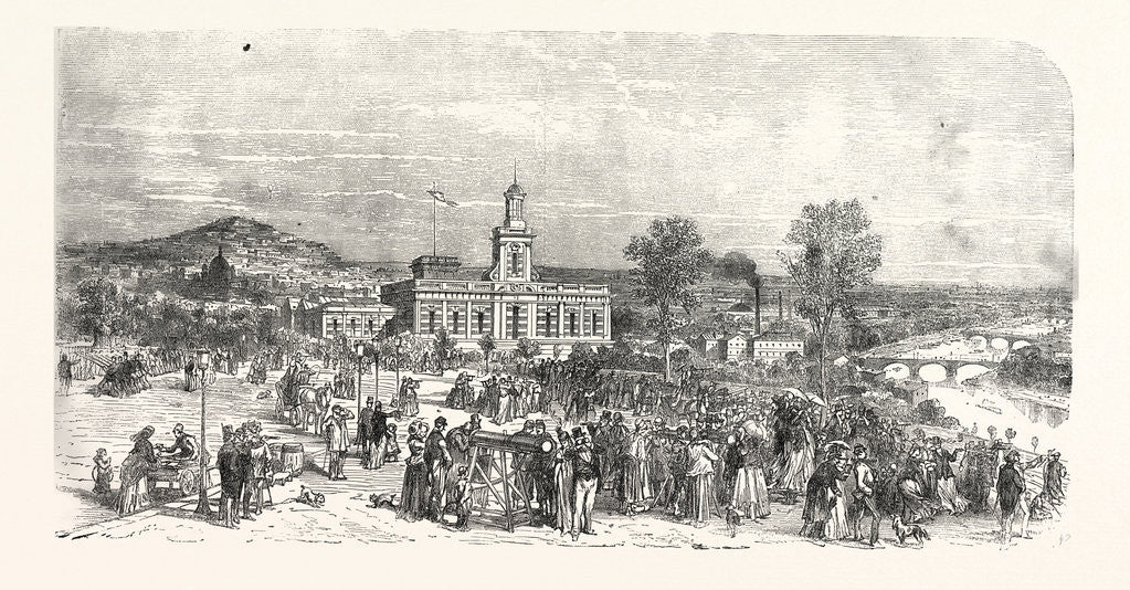 Detail of The New Paris Observatory. View of the Trocadero Square During the Battle at La Malmaison, France by Anonymous