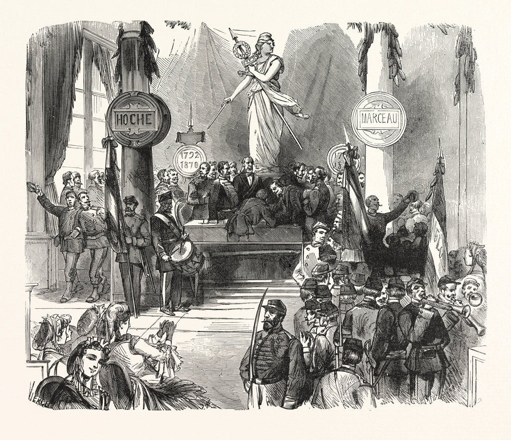 Detail of Volunteers Log on to the Mairie of the 3rd Arrondissements on Temple Square for Military Service. France by Anonymous