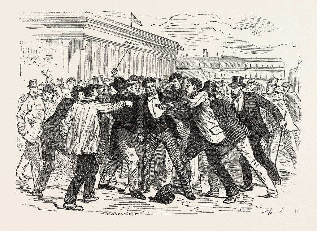 Detail of Arrest of an Alleged Spy on the Stock Exchange, France by Anonymous