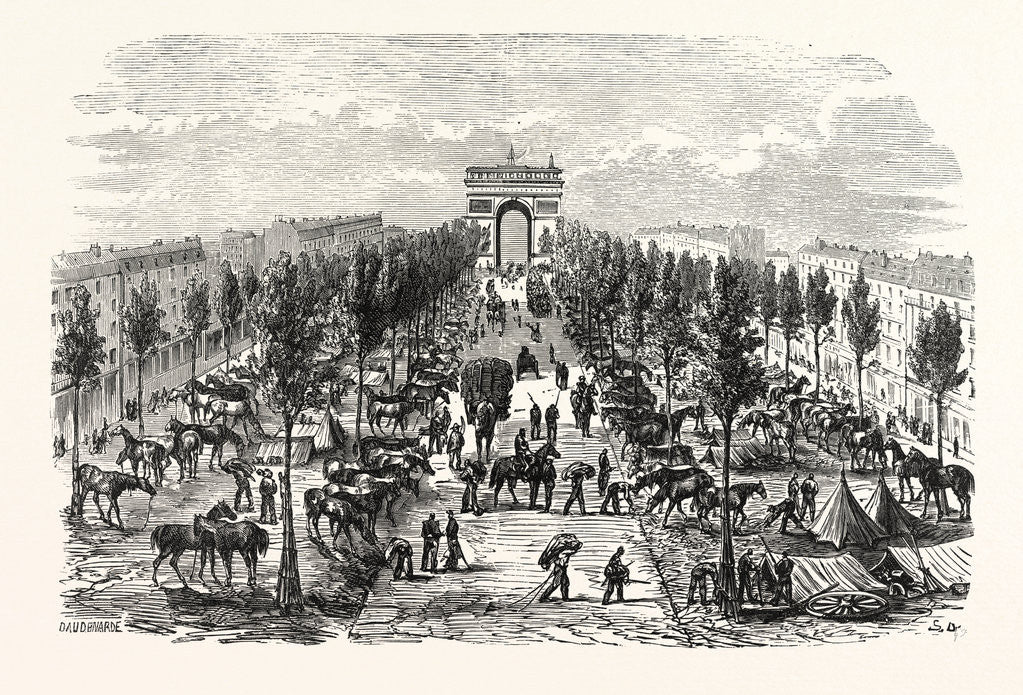 Detail of Artillery and Cavalry Camp on the Avenue of the Great Army, France by Anonymous