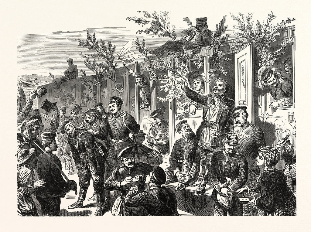 Detail of German Troops on Their Way to France. Stopping at a Railway Station Near the Rhine, Germany by Anonymous