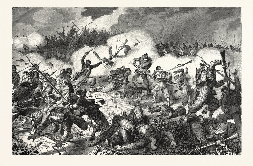 Detail of Fight the 10th Bavarian Battalion of Hunters against the Turcos in the Vineyards of Wissembourg the August 4 1870 by Anonymous
