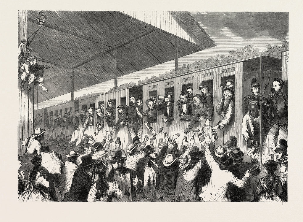Detail of French Prisoners of War at the Station in Munich Germany, 10 August 1870 by Anonymous