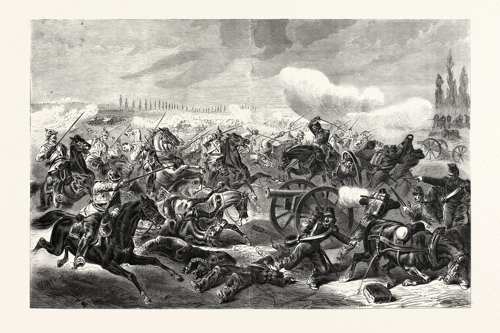 Detail of A French Battery Taken by the 7th Regiment of Prussian Mounted Cavalry Soldiers, the Battle of Mars-La-Tour on 16 August 1870 by Anonymous