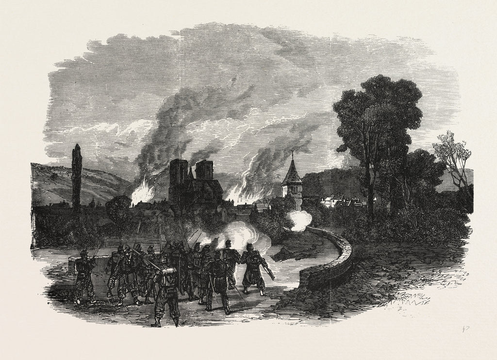 Detail of Withdrawal of the French from Mouzon in the Evening of 30 August 1870 by Anonymous