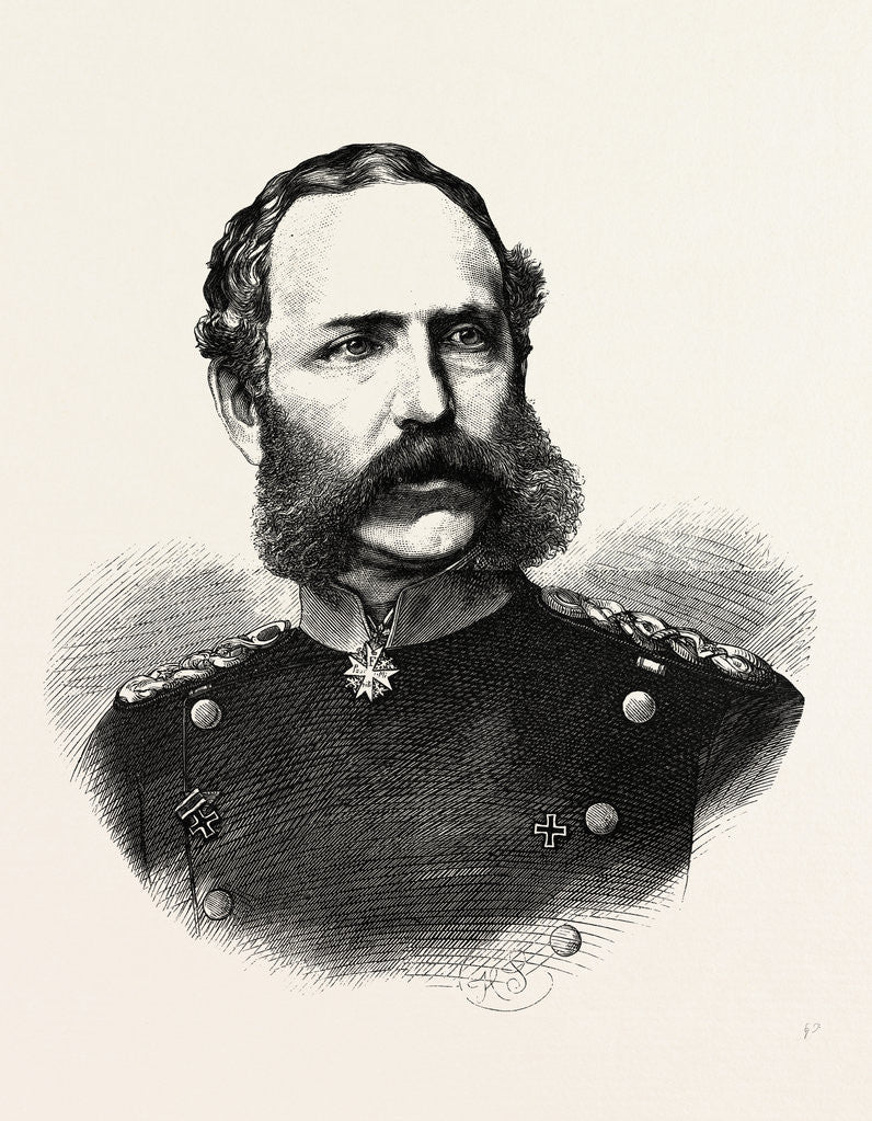 Detail of Albert, Prince of Royal Saxony, Commander of the 4th German Army (Army of the Meuse), Engraving 1870 by Anonymous
