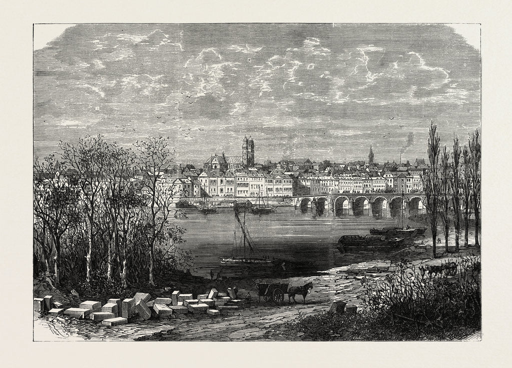 Detail of View of Tours, France, 1870 by Anonymous