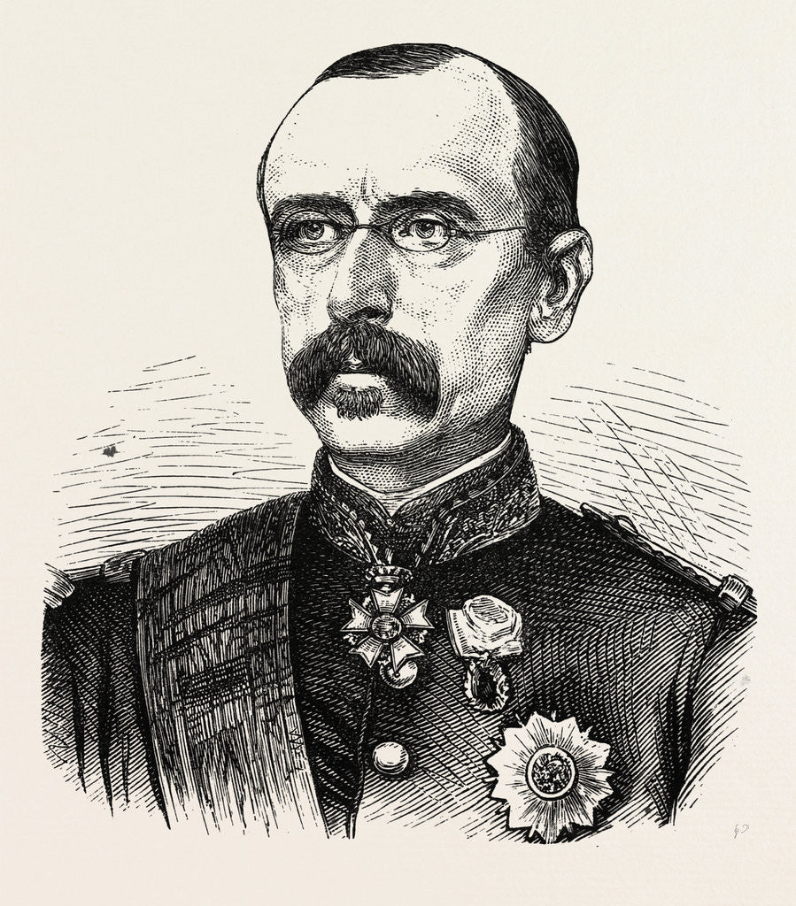 Detail of Faidherbe General, Commander in Chief of the Northern French Army, Engraving 1870 by Anonymous