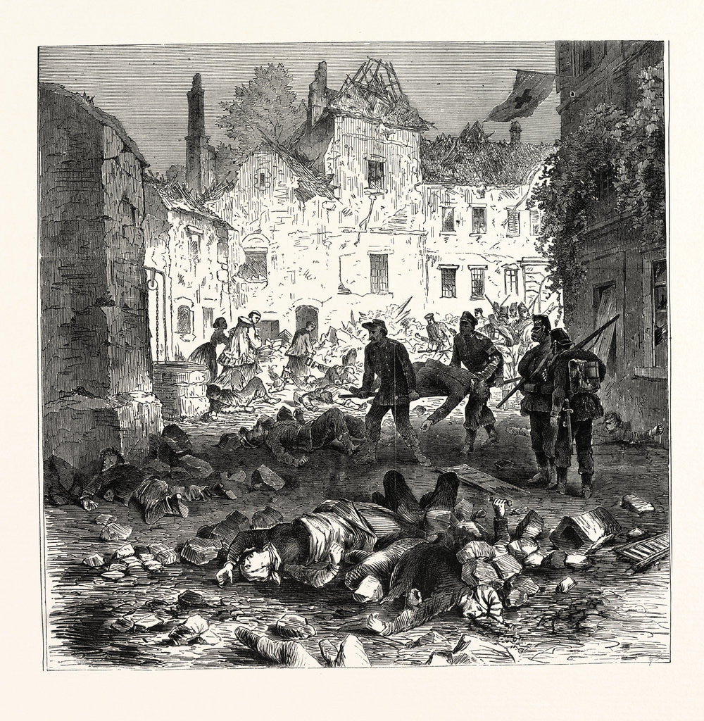 Detail of A Street of Laon after the Explosion, September 9 1870 by Anonymous