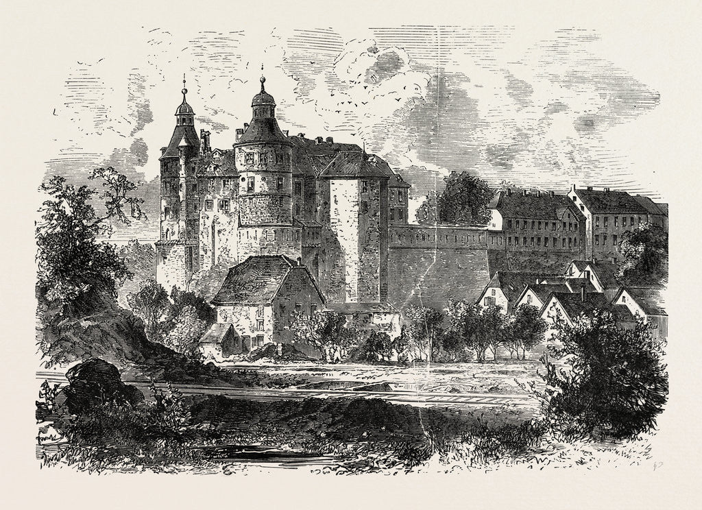 Detail of Chateau De Montbeliard, France, Engraving 1870 by Anonymous