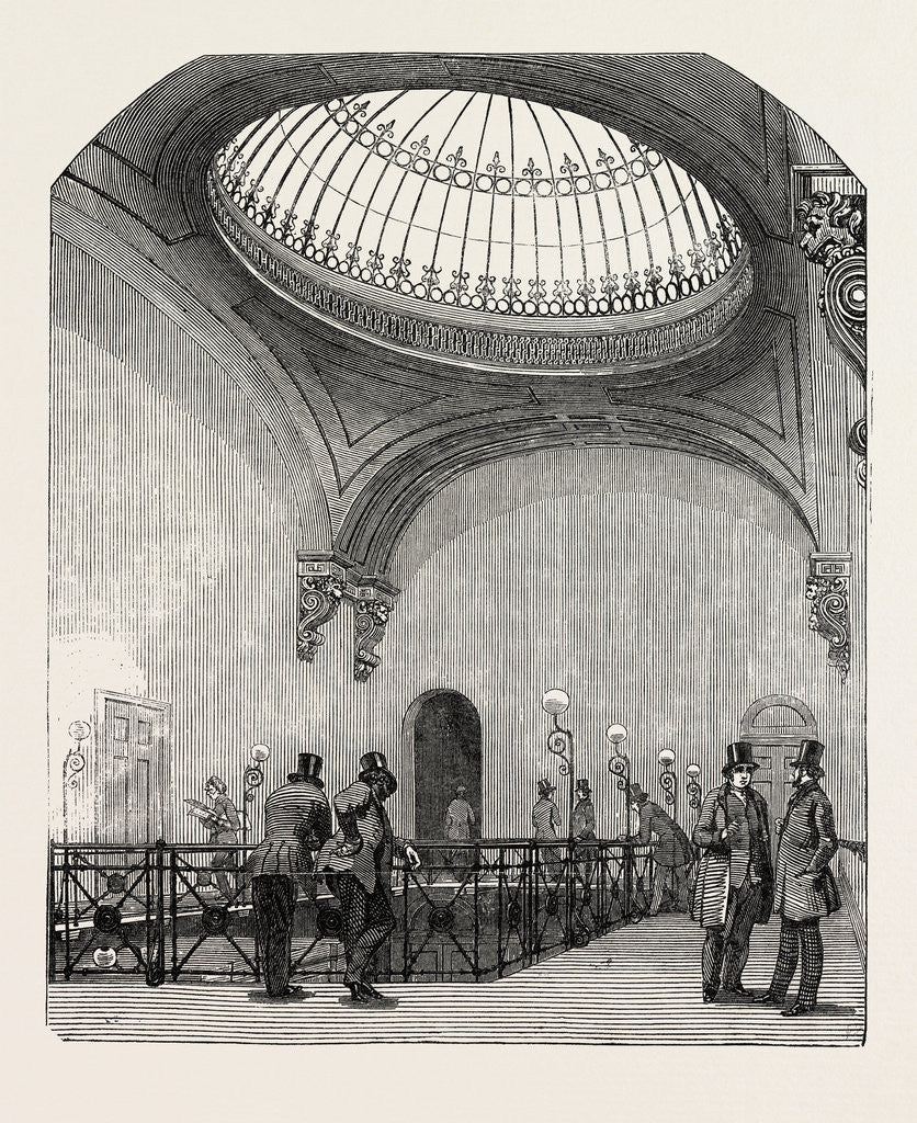 Detail of New Station of the London and North-Western Railway, Euston Square. Gallery of the Booking-Office. UK, 1849 by Anonymous
