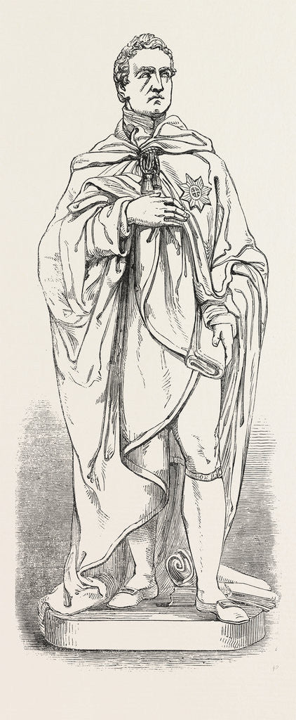 Detail of Marble Statue of the Late Marquis of Londonderry, K.G. by Anonymous