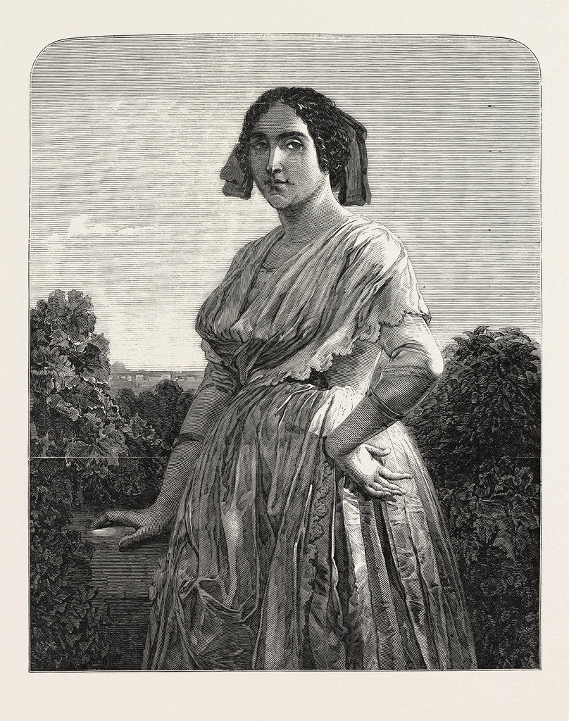 Detail of Roman Country Girl. From a Painting by Riedel by Anonymous