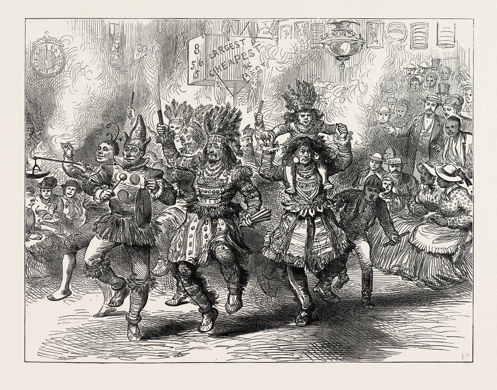 Detail of The Centennial Celebration of American Independence: An Indian Carnival: Philadelphia Street Scene on the Night of the Fourth of July, 1876. by Anonymous