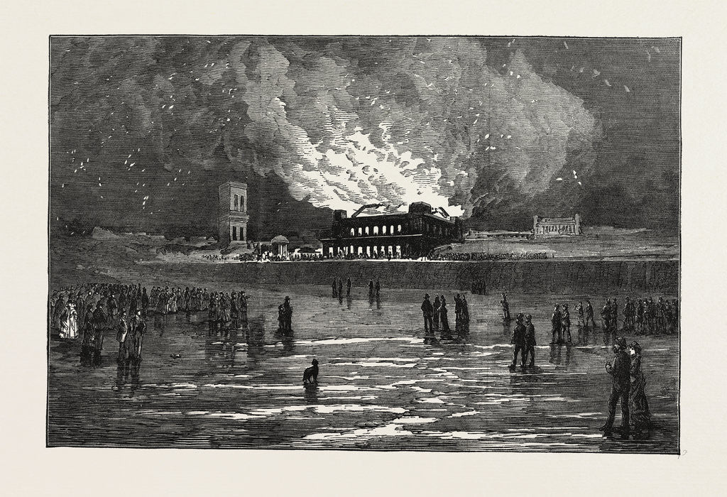Detail of Burning of the Scarborough Spa Saloon by Anonymous