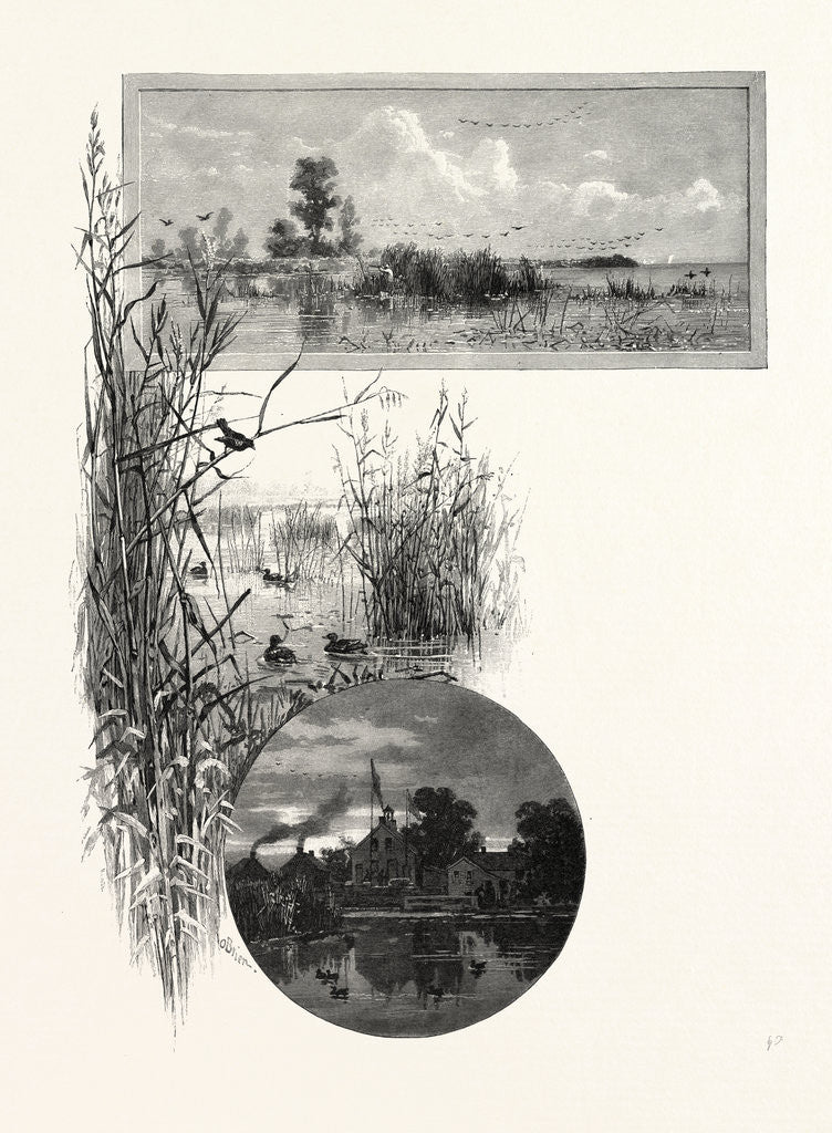 Detail of Duck Shooting, Long Point (Top); Club House (Bottom), Canada by Anonymous