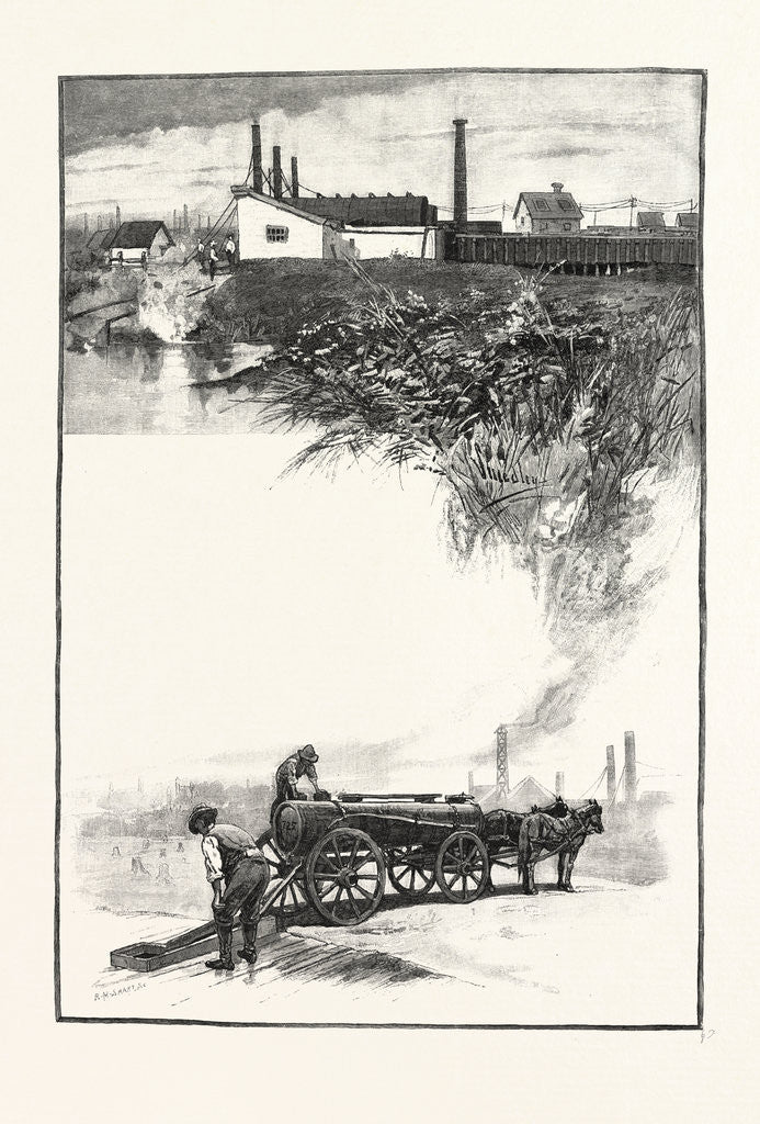 Detail of Refinery (Top); Carrying the Oil (Bottom), Canada by Anonymous