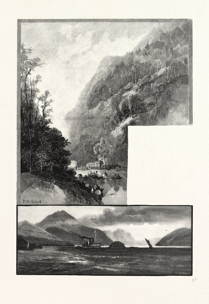 Detail of South Eastern Quebec, Owl's Head, from Mountain House (Top); Owl's Head, from Lake Memphremagog (Bottom), Canada by Anonymous
