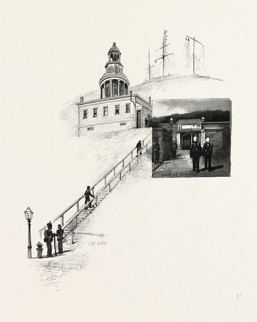 Detail of Nova Scotia, Gate of Citadel, and Old Clock Tower, Canada by Anonymous